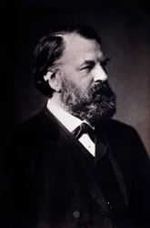 Porträtt av Joseph Joachim (1831-1907) ungersk violinist, kompositör och regissör Fotografi. Milano, biblioteca del conservatorio