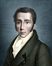 Porträtt av Joseph von Fraunhofer (1787 - 1826) tysk optiker och fysiker, grundare av spektroskopi.