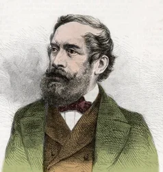Porträtt av Lajos Kossuth (1802-1894), ungersk politiker - Gravyr från "The Illustrous World"