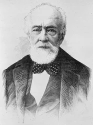 Porträtt av Lajos Kossuth (1802 - 1894). Gravyr från slutet av 1800-talet i "Histoire de France"" av H. Martin.