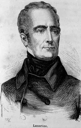 Porträtt av Lamartine, fransk poet (1790 - 1869)