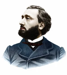 Porträtt av Leon Gambetta (1838-1882), fransk politiker.