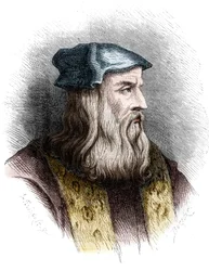 Porträtt av Leonard de Vinci (Leonardo da Vinci) (1452-1519), italiensk målare.