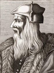 Porträtt av Leonardo da Vinci (Leonardo da Vinci) (1452 - 1519).