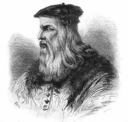 Porträtt av Leonardo da Vinci (Leonardo da Vinci) (1452 - 1519).