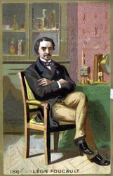 Porträtt av Léon Foucault (1819 - 1868) på hans kontor.
