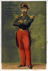 Porträtt av Louis-Eugène Cavaignac (1802 - 1857), fransk general och politiker. Kromolitografi från slutet av 1800-talet.