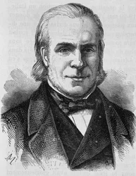 Porträtt av Louis Antoine Garnier-Pages (Garnier Pages) (1803 - 1878). Gravyr från slutet av 1800-talet i "Histoire de France"" av H. Martin.