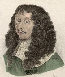 Porträtt av Ludvig II av Bourbon, prins av Conde (Bourbon-Conde) (Grand Conde) eller hertig av Enghien (1621-1686), fransk general. Gravyr av 1800-talet.