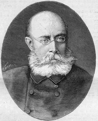 Porträtt av Louis Leon Cesar Faidherbe (general Faidherbe) (1818-1889), fransk soldat och politiker. Gravyr i "" Nature. Journal of science och dess tillämpningar på konst och industri.