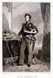 Porträtt av Louis Philippe 1st, kung av fransmännen - gravyr