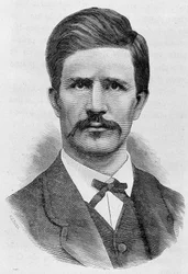 Porträtt av Louis Rossel (1844 - 1871). Gravyr från slutet av 1800-talet i "Histoire de France"" av H. Martin.