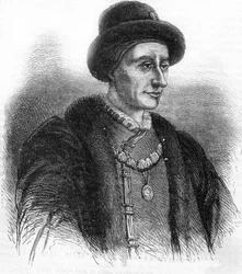 Porträtt av Ludvig XI (1423-1483), kung av Frankrike.