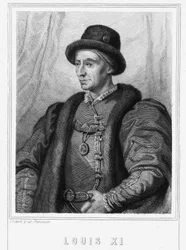 Porträtt av Ludvig XI (1423 - 1483), kung av Frankrike - i "Histoire des Français"" av Lavallée, gravyr, sd.
