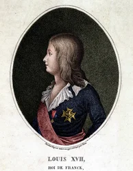 Porträtt av Ludvig XVII, delfin av Frankrike - gravyr av 1800-talet