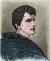 Porträtt av Ludwig Joachim von Arnim dit Achim von Arnim (1781-1831), tysk romanförfattare, krönikör, dramatiker och romantisk poet.