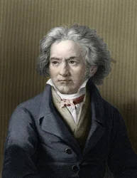 Porträtt av Ludwig van Beethoven (1770-1827), tysk kompositör.