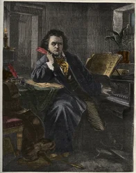 Porträtt av Ludwig van Beethoven (1770-1827), tysk kompositör och pianist