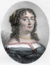 Porträtt av Madame de Scudery (1607-1701) - Porträtt av Madame de Scudery (eller Madeleine de Scuderi (1607 - 1701), fransk kvinna av bokstäver)