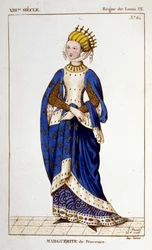 Porträtt av Marguerite de Provence (1221 - 1295), drottning av Frankrike.
