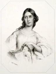 Porträtt av Maria Garcia kallad Malibran (1808-1836) sångerska mezzosopran.