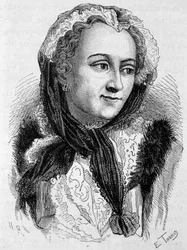 Porträtt av Marie Leszczynska (1703 - 1768). Gravyr från slutet av 1800-talet i "Histoire de France"" av H. Martin.