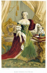 Porträtt av Marie Therese av Österrike (1717-1780). 1800-talets kromolitografi.
