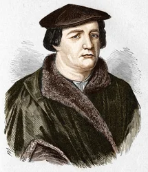 Porträtt av Martin Luther, tysk protestantisk teolog och reformator.