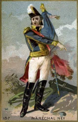 Porträtt av Michel Ney, hertig av Elchingen, prins av Moskova (1769 - 1815), marskalk av Frankrike. Kromolitografi av 1800-talet.