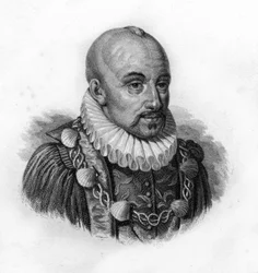 Porträtt av Michel de Montaigne, gravyr från 1800-talet
