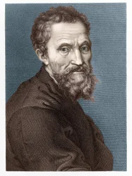 Porträtt av Michelangelo Buonarroti, kallad Michelangelo (Michelangelo eller Michel Ange)
