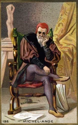 Porträtt av Michelangelo Buonarroti dit Michelangelo (Michelangelo eller Michel Ange