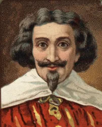 Porträtt av Miguel de Cervantes (1547-1616) den spanske författaren Miguel Cervantes de Saavedra.