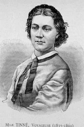 Porträtt av fröken Tinné, resenär (1835 - 1869) - grav. 1800-talet