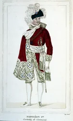Porträtt av Napoleon I (1769 - 1821) i ceremoniell kostym.