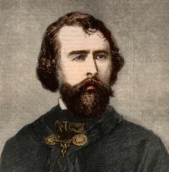 Porträtt av Nathaniel Parker Willis (1806-1867), amerikansk författare. Gravyr i "" The illustrated London News "" av 23 januari 1858.