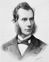 Porträtt av Numa Denis Fustel de Coulanges (1830 - 1889). Gravyr från slutet av 1800-talet i "Histoire de France"" av H. Martin.