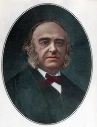 Porträtt av Paul Broca (1824 - 1880) fransk kirurg. Gravyr av 1800-talet. Privat samling.