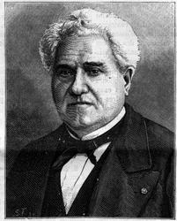 Porträtt av Paul Gervais (1816-1879), fransk zoolog och paleontolog. Gravyr i "" La Nature""