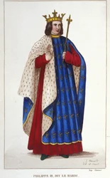 Porträtt av Filip III den Hardi.gravyr från 1830