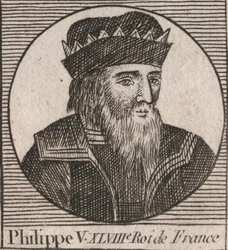 Porträtt av Filip V den Långe (1294 - 1322), Frankrikes kung - Philippe V (1294-1322) 