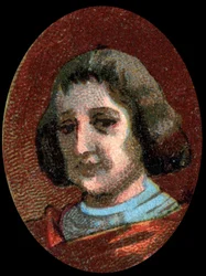 Porträtt av Philippe de Commynes (Comines eller Comines) (1447-1511), fransk kolumnist.