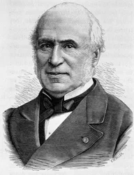 Porträtt av Pierre Charles Chesnelong (1820 - 1899). Gravyr från slutet av 1800-talet i "Histoire de France"" av H. Martin.
