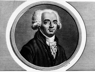 Porträtt av Pierre Louis Manuel (1751-1793), representant för Seine i Nationalkonventet. Gravyr i ”Komplett samling av historiska målningar från franska revolutionen, i tre volymer”. 1804.