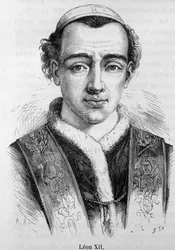 Porträtt av påven Leon (Leone) XII (Annibale della Genga Sermattei) (påven från 1823 till 1829).