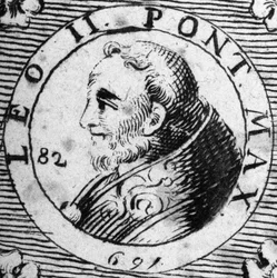 Porträtt av påven Leon II (682-683).