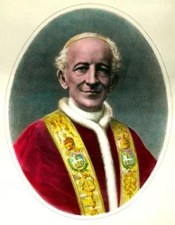 Porträtt av påve Leo XIII (Leone XIII), vald 1878 och död 1903