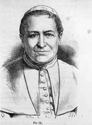 Porträtt av påven Pius IX (1792 - 1878).