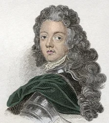 Porträtt av prins Eugene av Savoie-Carignan (Savoie Carignan, greve av Soissons (1663-1736), fransk militär. Gravyr från 1800-talet.