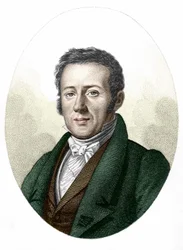 Porträtt av René Primrose Lesson (1794-1849), naturforskare och biolog.